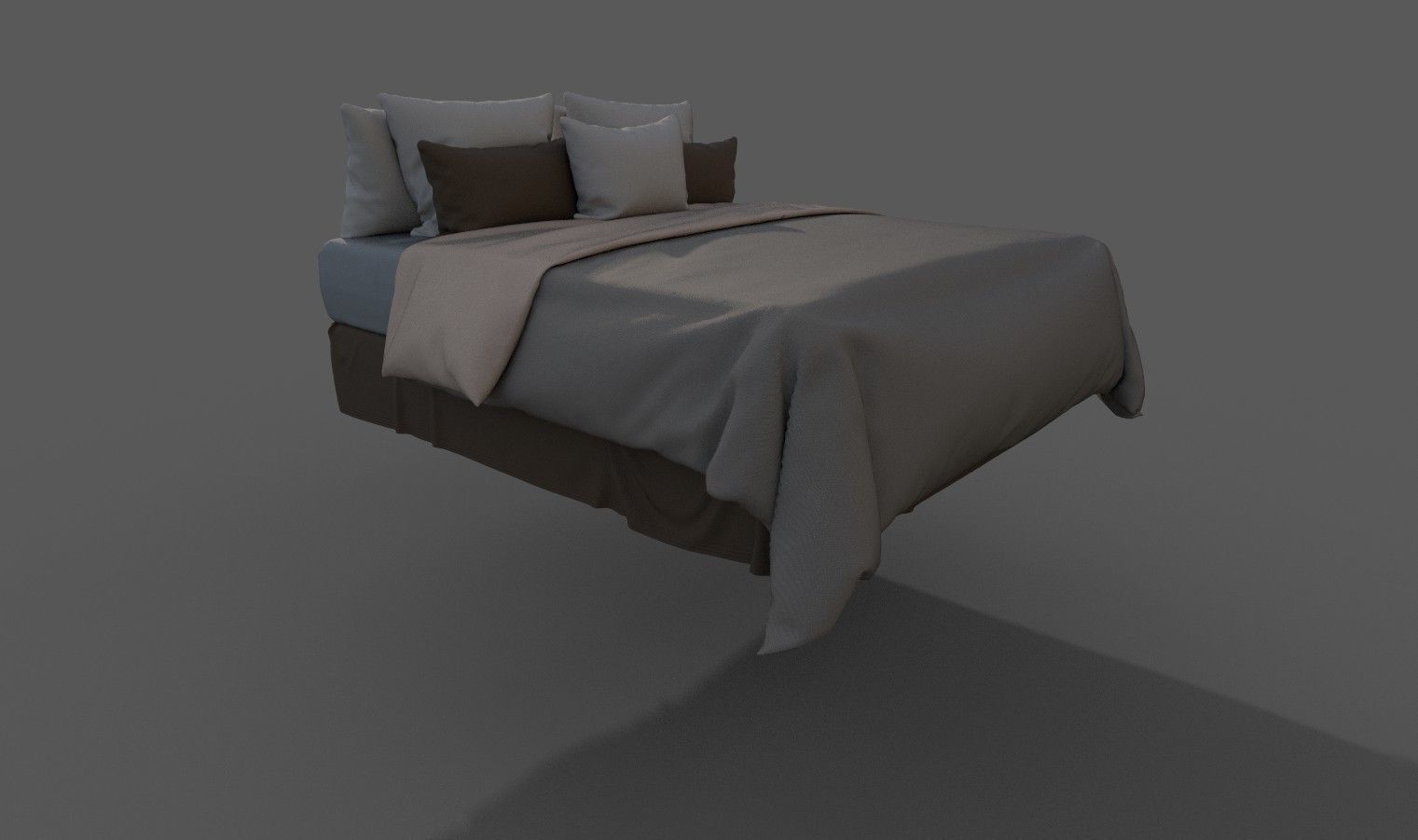 Bed 3d Model With Texture Low-poly 3D model_4