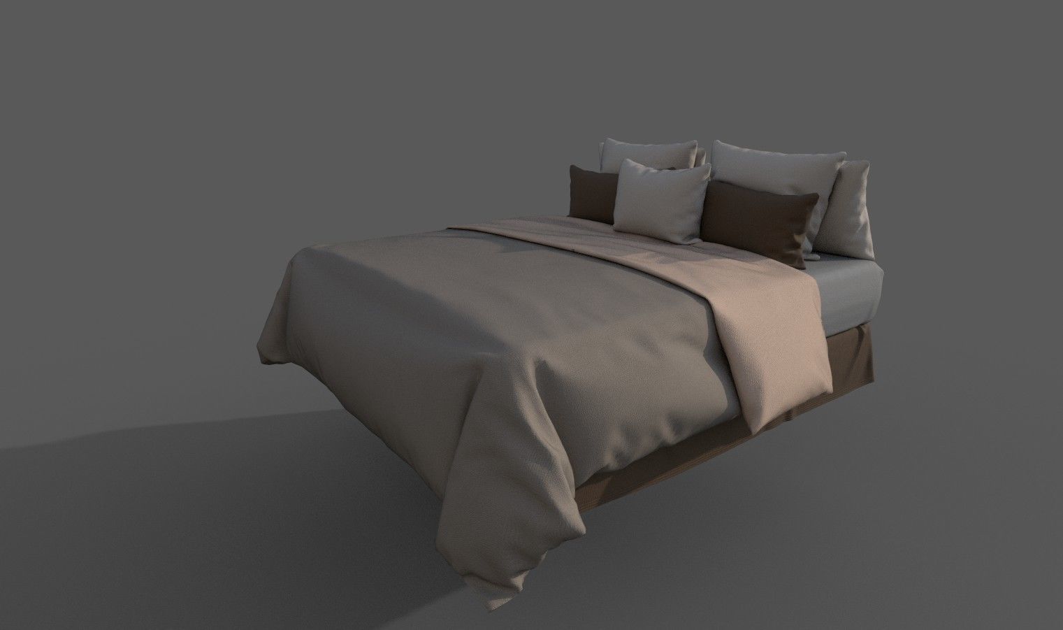 Bed 3d Model With Texture Low-poly 3D model_2