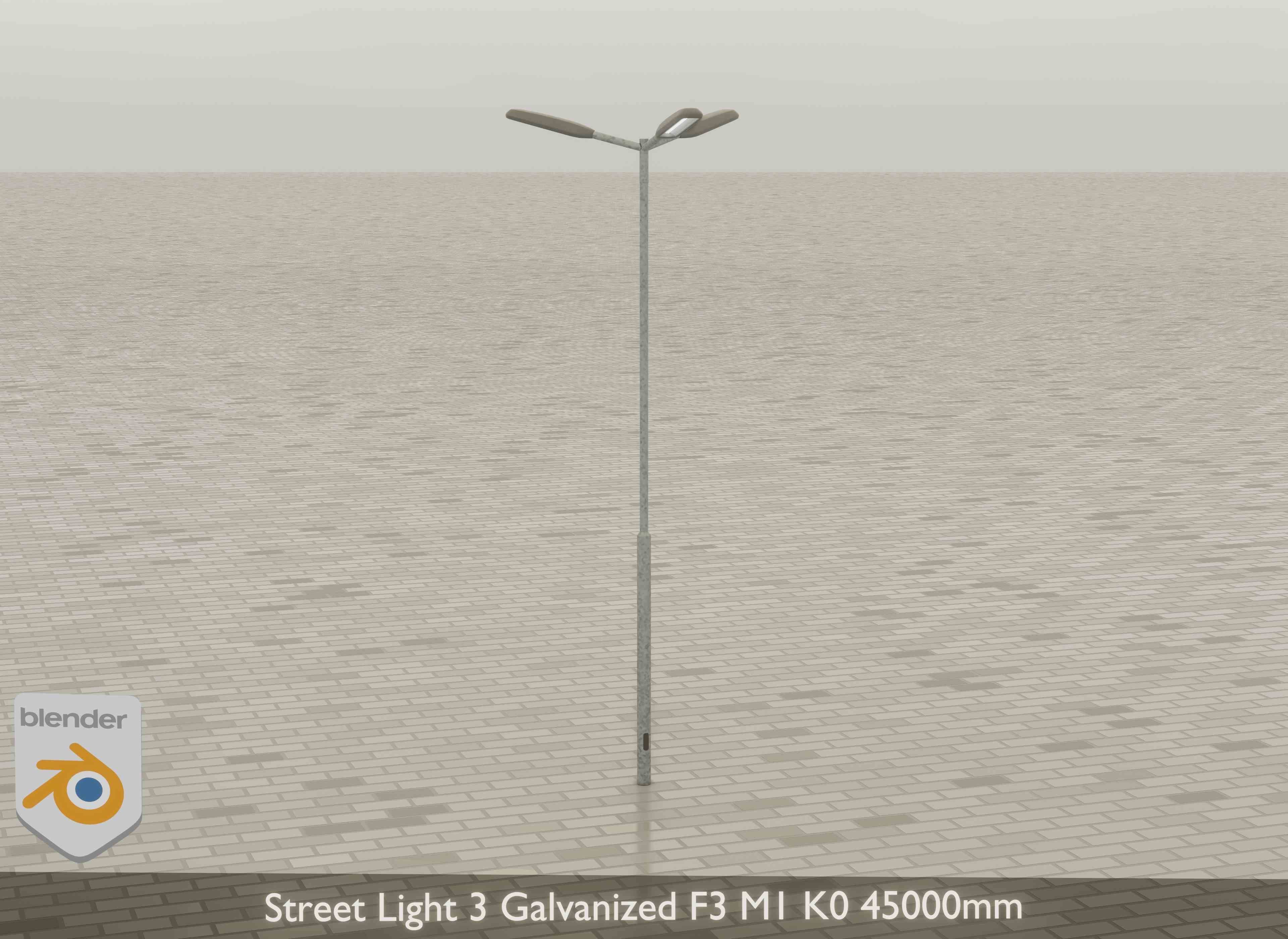Street Light 3 Galvanized F3 M1 K0 4500 mm Low-poly 3D model_20