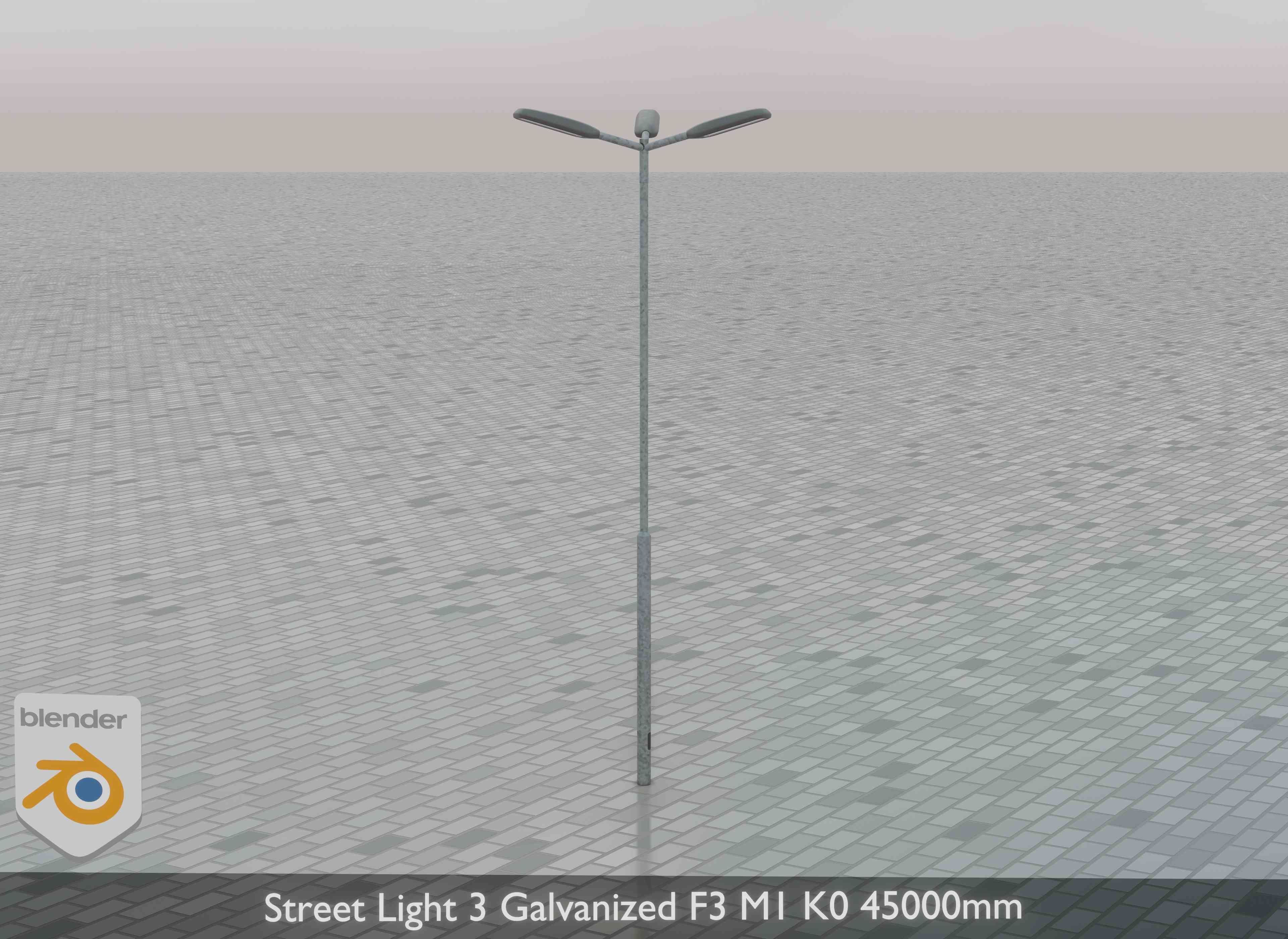 Street Light 3 Galvanized F3 M1 K0 4500 mm Low-poly 3D model_36