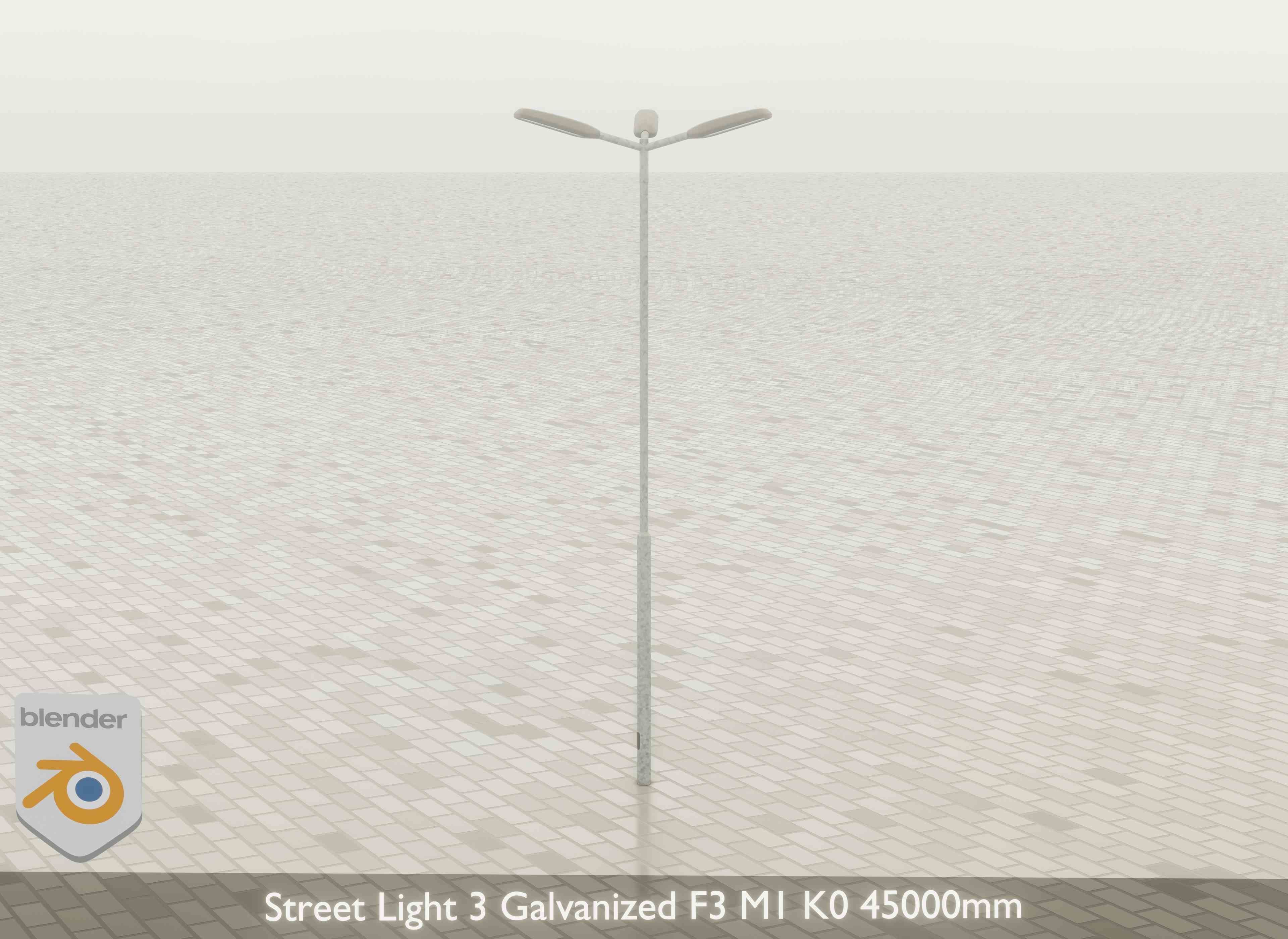Street Light 3 Galvanized F3 M1 K0 4500 mm Low-poly 3D model_24