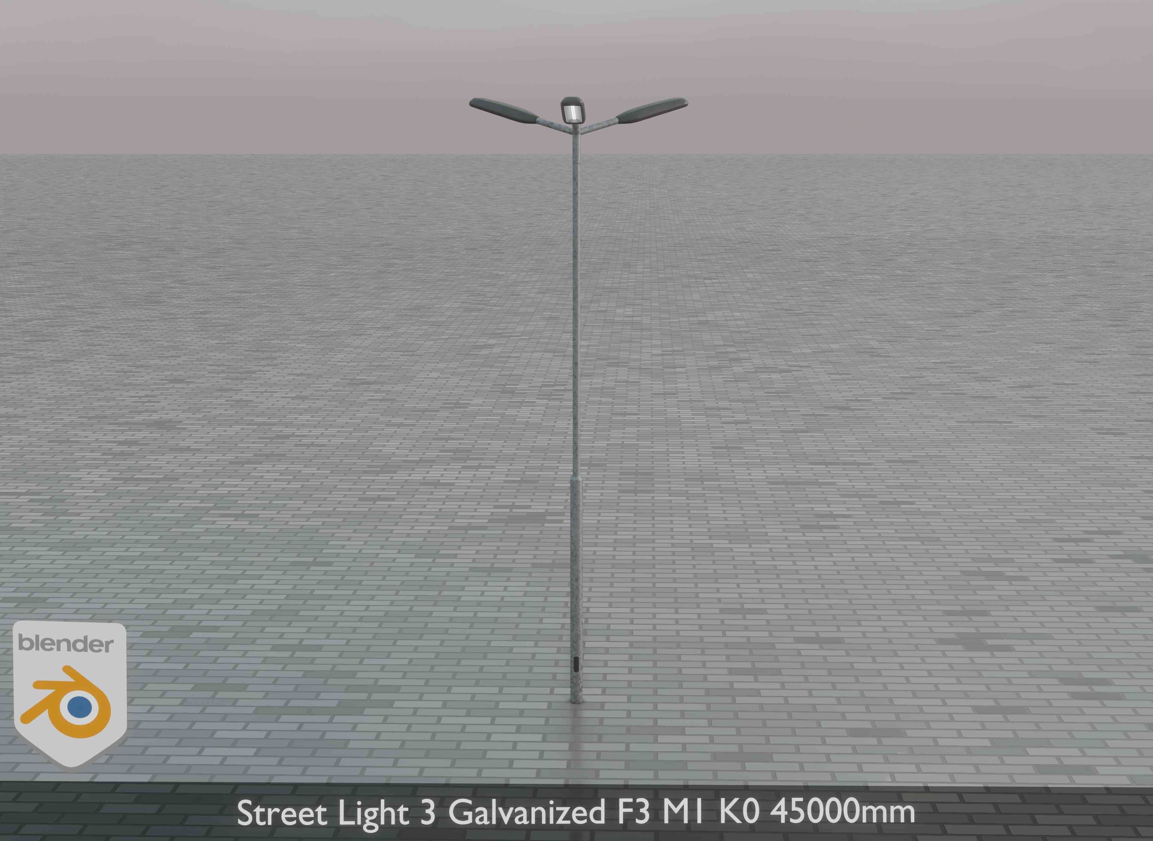 Street Light 3 Galvanized F3 M1 K0 4500 mm Low-poly 3D model_39