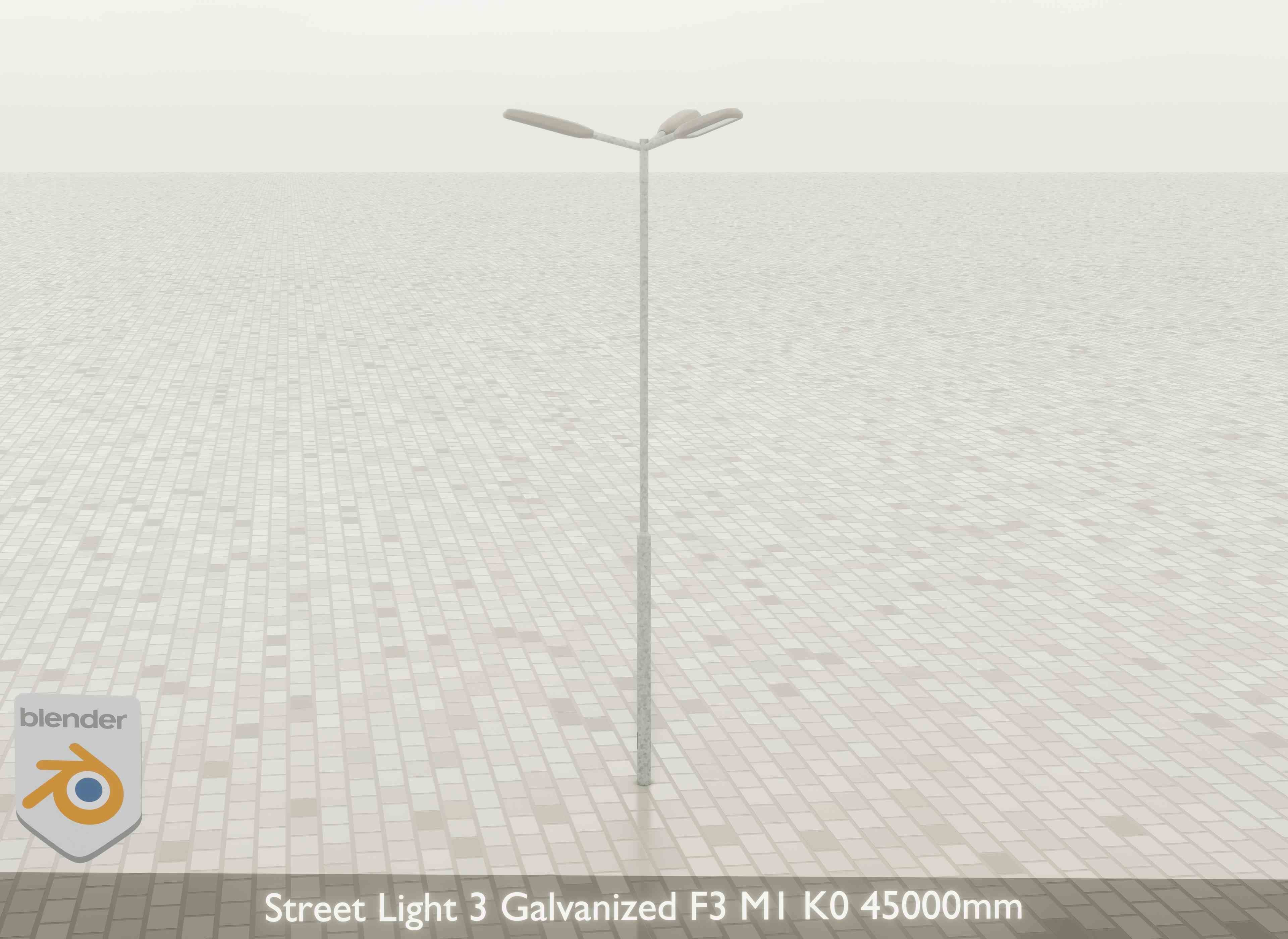 Street Light 3 Galvanized F3 M1 K0 4500 mm Low-poly 3D model_25