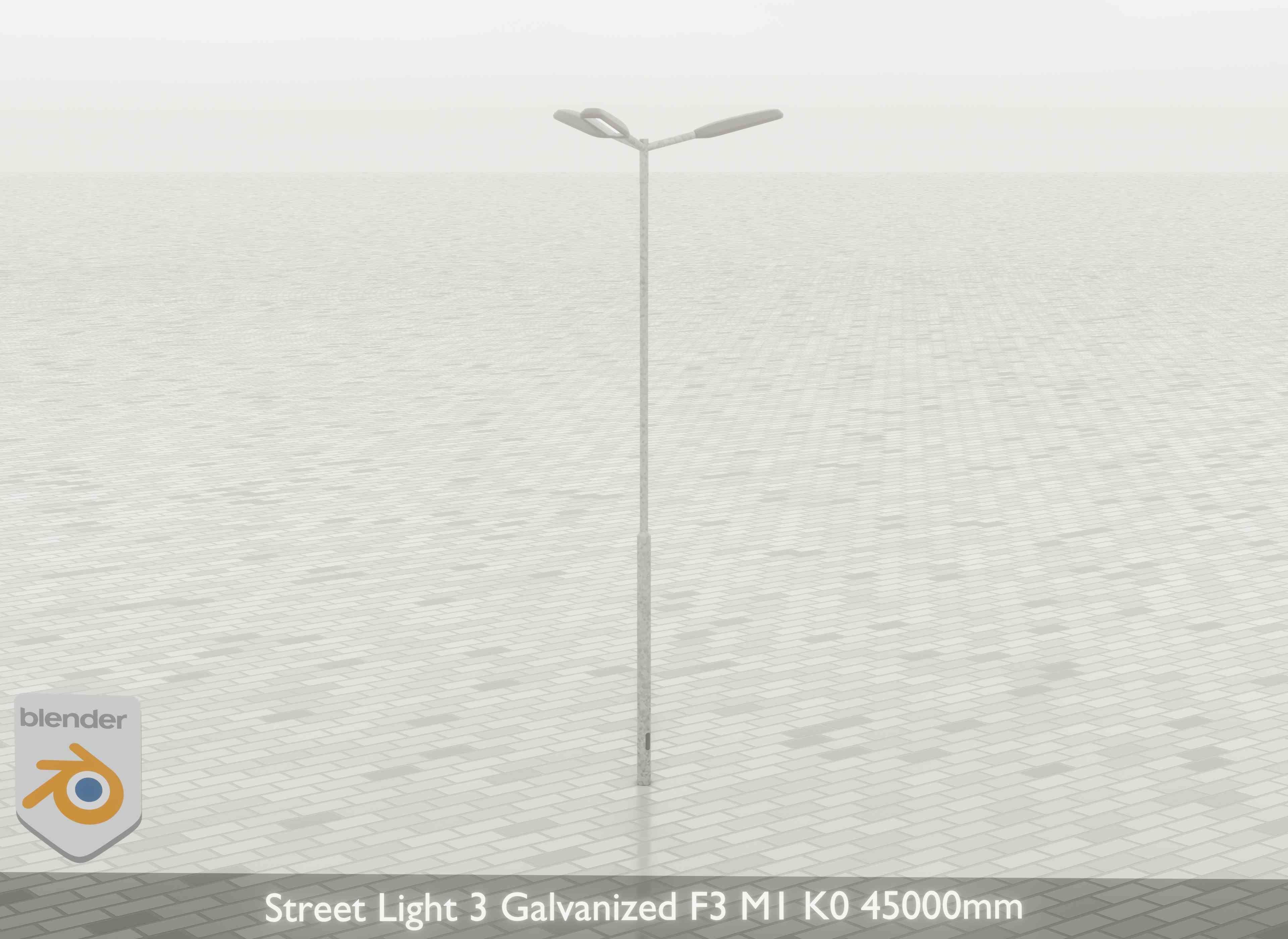 Street Light 3 Galvanized F3 M1 K0 4500 mm Low-poly 3D model_28