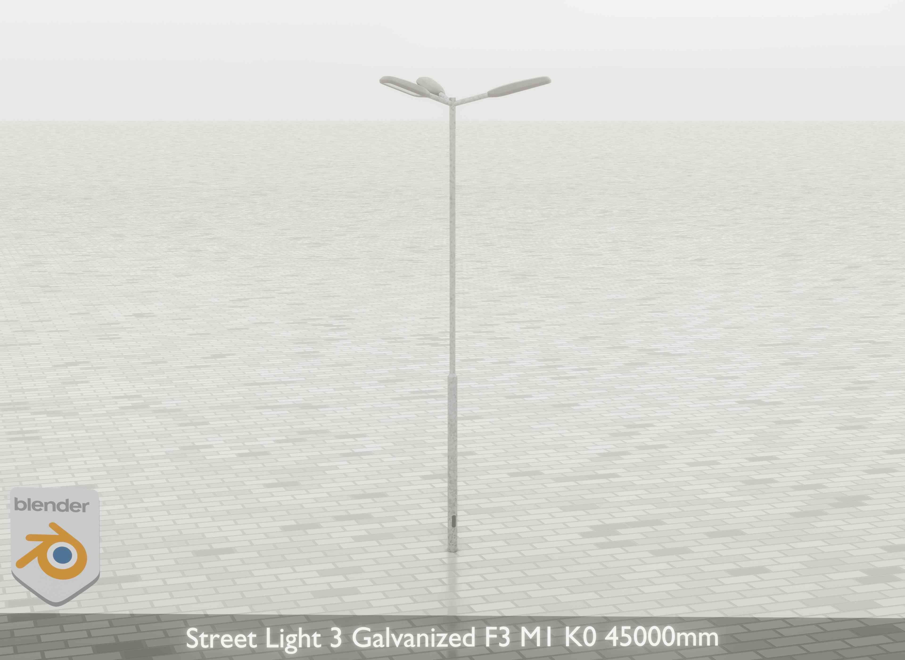 Street Light 3 Galvanized F3 M1 K0 4500 mm Low-poly 3D model_29