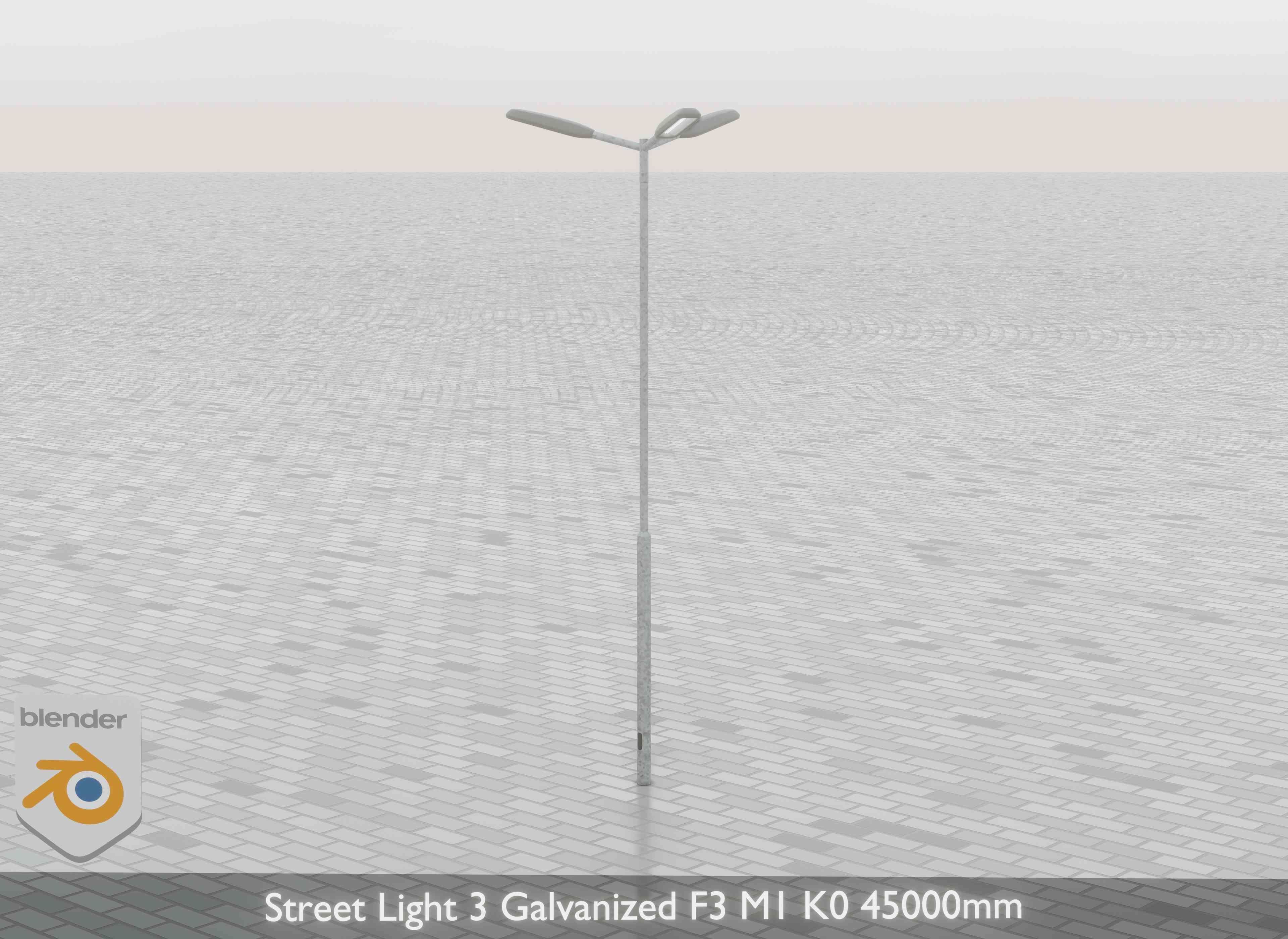 Street Light 3 Galvanized F3 M1 K0 4500 mm Low-poly 3D model_32