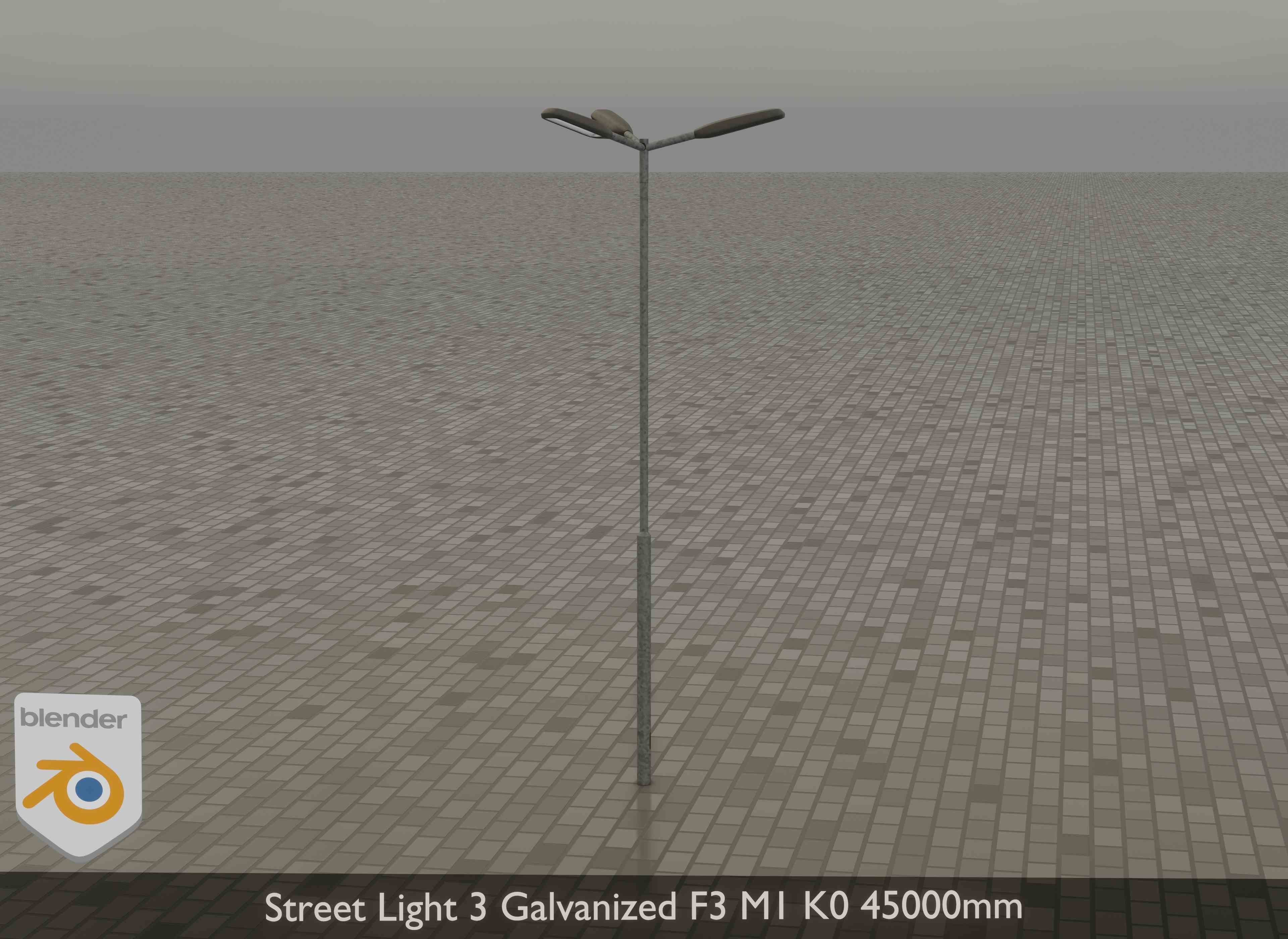 Street Light 3 Galvanized F3 M1 K0 4500 mm Low-poly 3D model_17