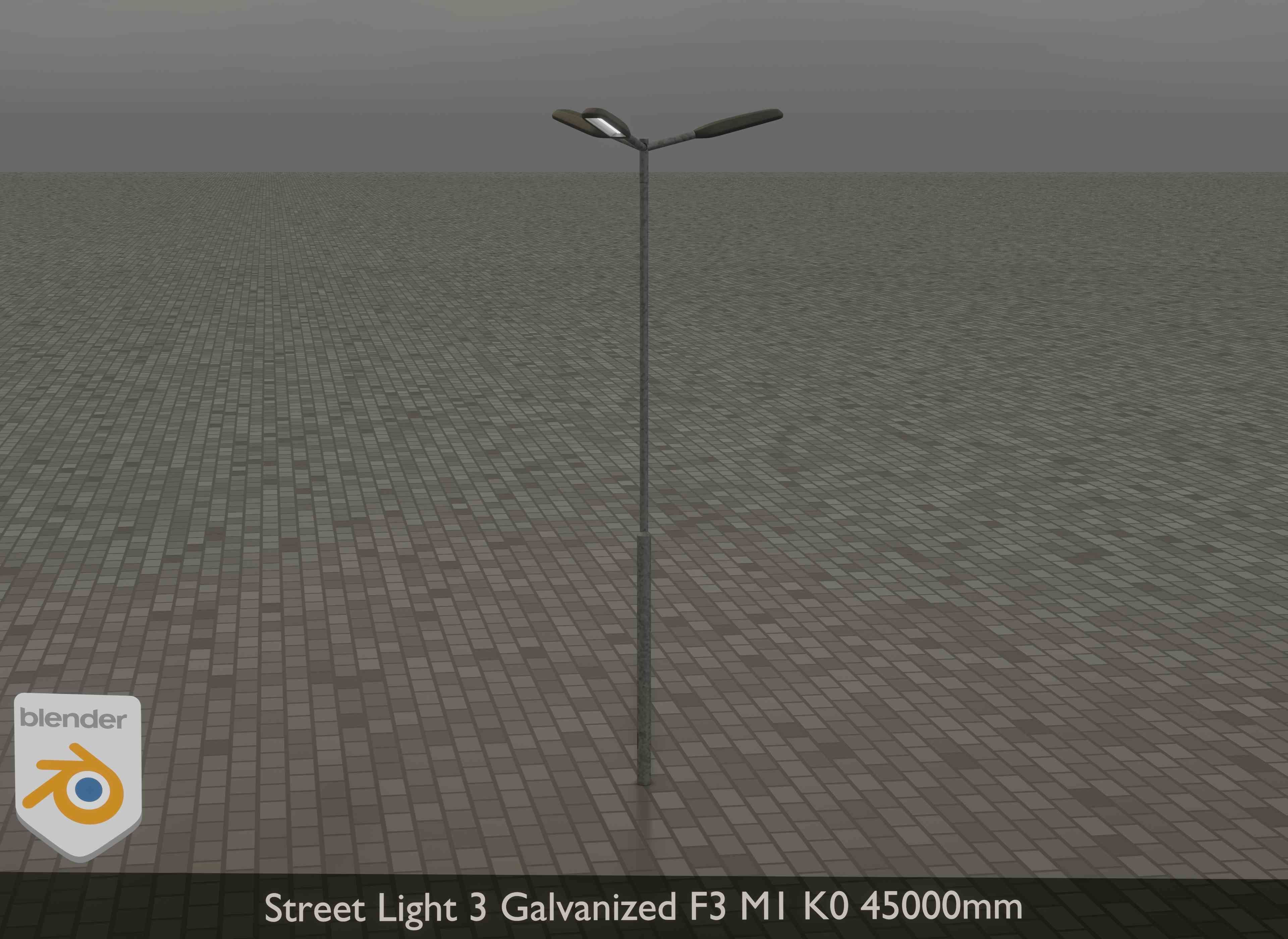 Street Light 3 Galvanized F3 M1 K0 4500 mm Low-poly 3D model_16