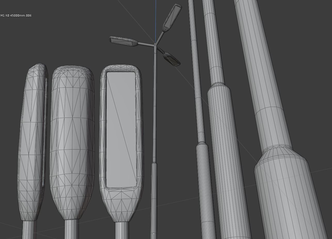 Street Light 3 Galvanized F3 M1 K0 4500 mm Low-poly 3D model_2