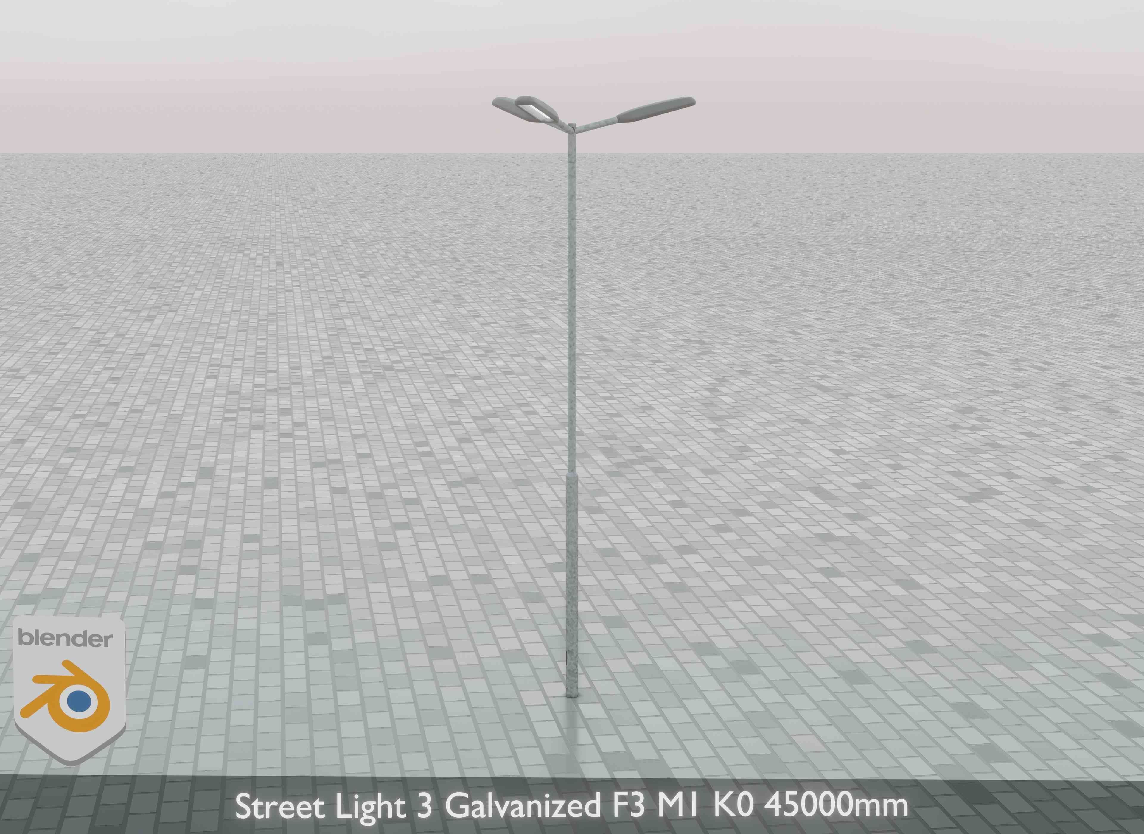 Street Light 3 Galvanized F3 M1 K0 4500 mm Low-poly 3D model_34
