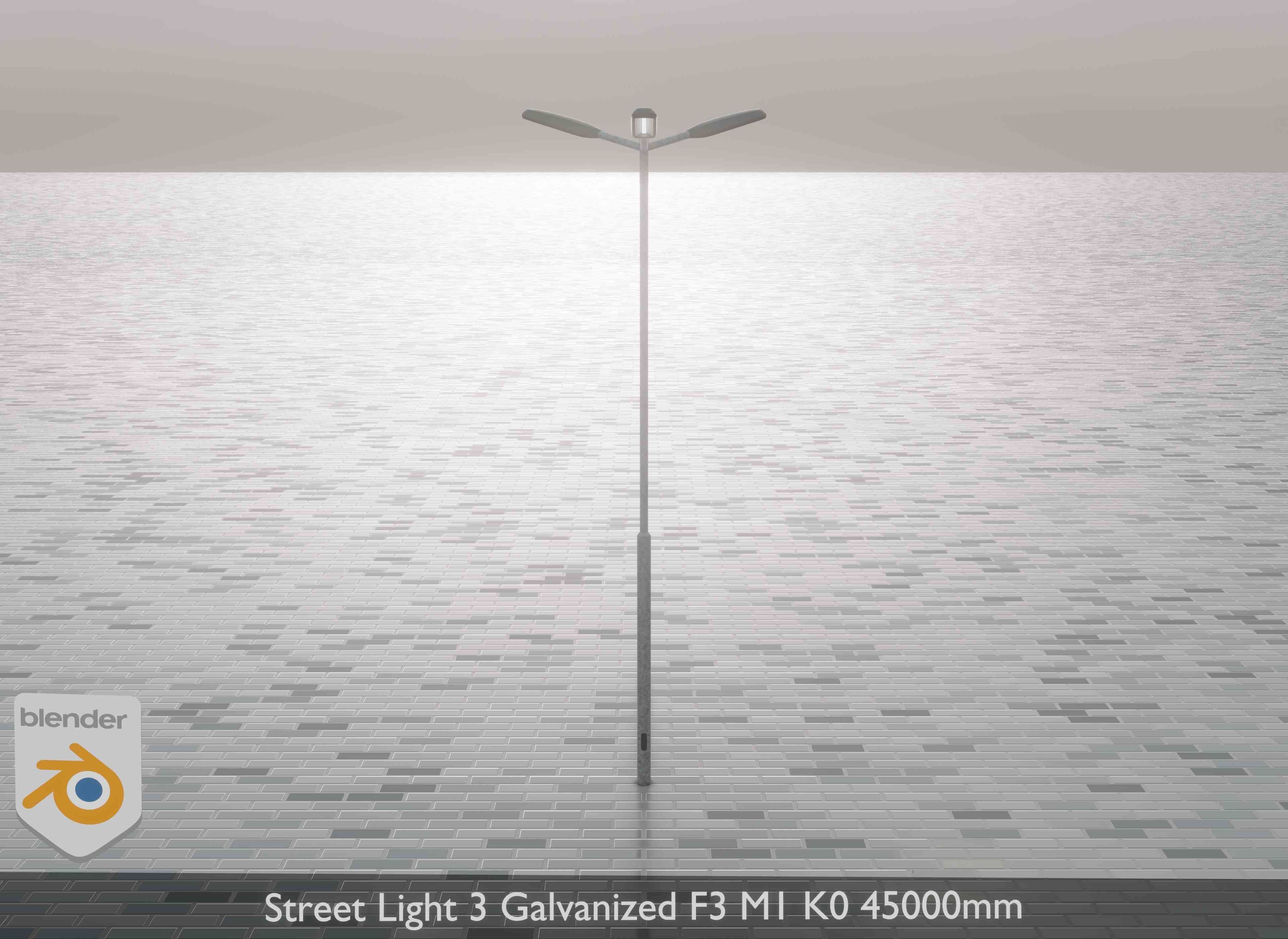 Street Light 3 Galvanized F3 M1 K0 4500 mm Low-poly 3D model_3
