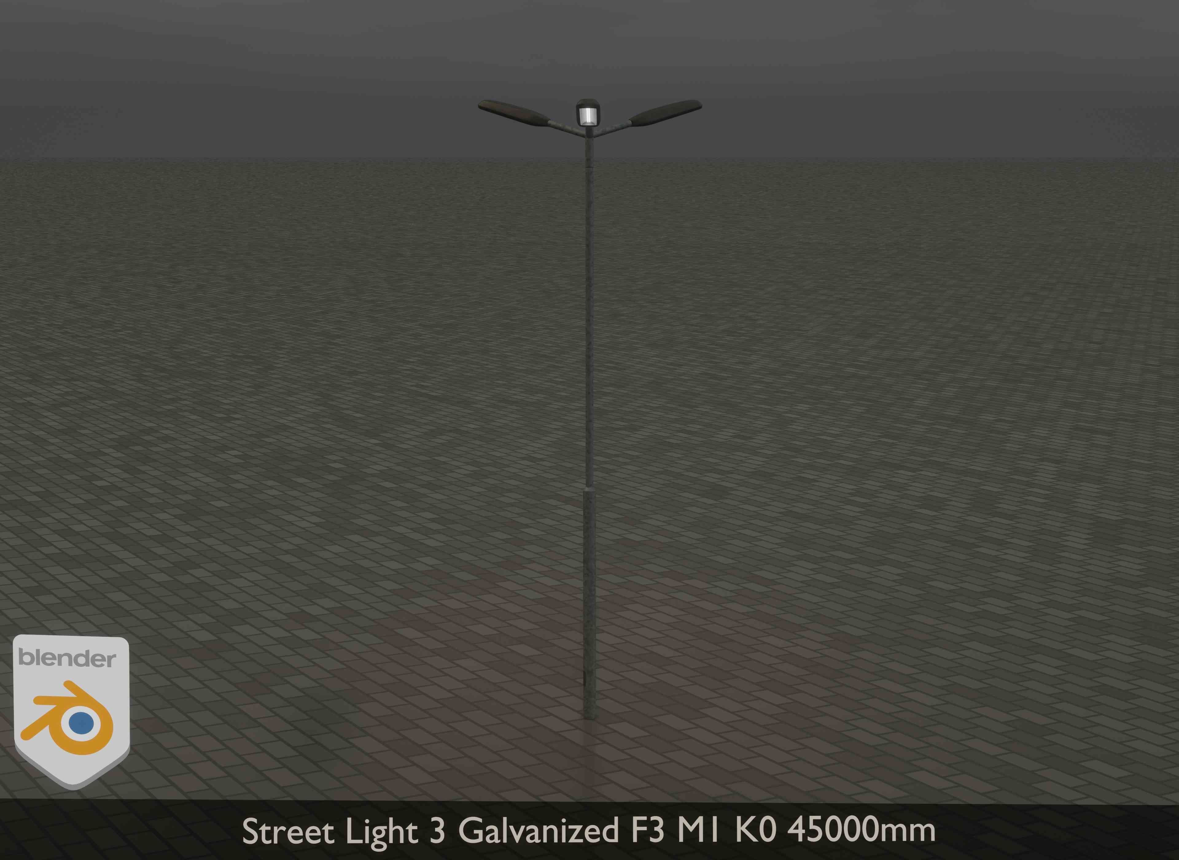 Street Light 3 Galvanized F3 M1 K0 4500 mm Low-poly 3D model_15