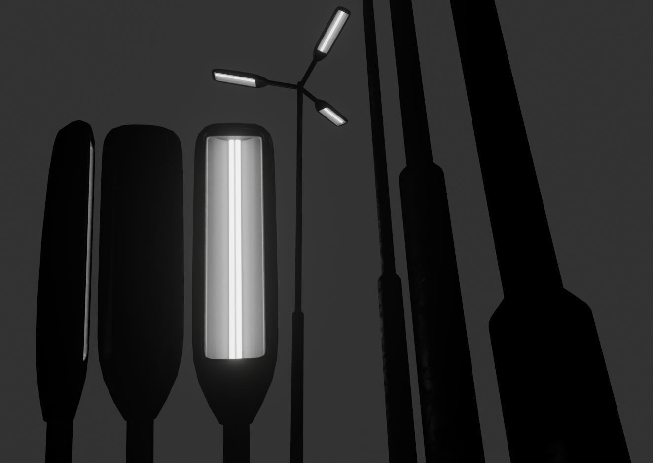 Street Light 3 Galvanized F3 M1 K0 4500 mm Low-poly 3D model_1