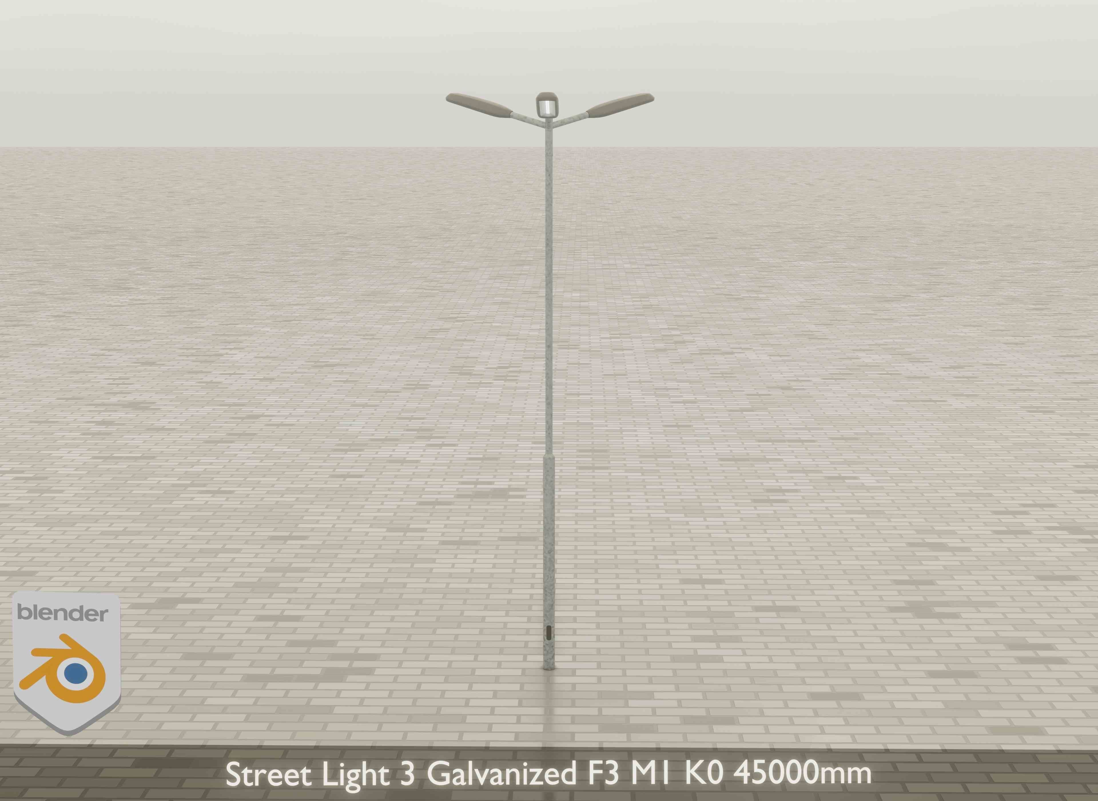 Street Light 3 Galvanized F3 M1 K0 4500 mm Low-poly 3D model_21