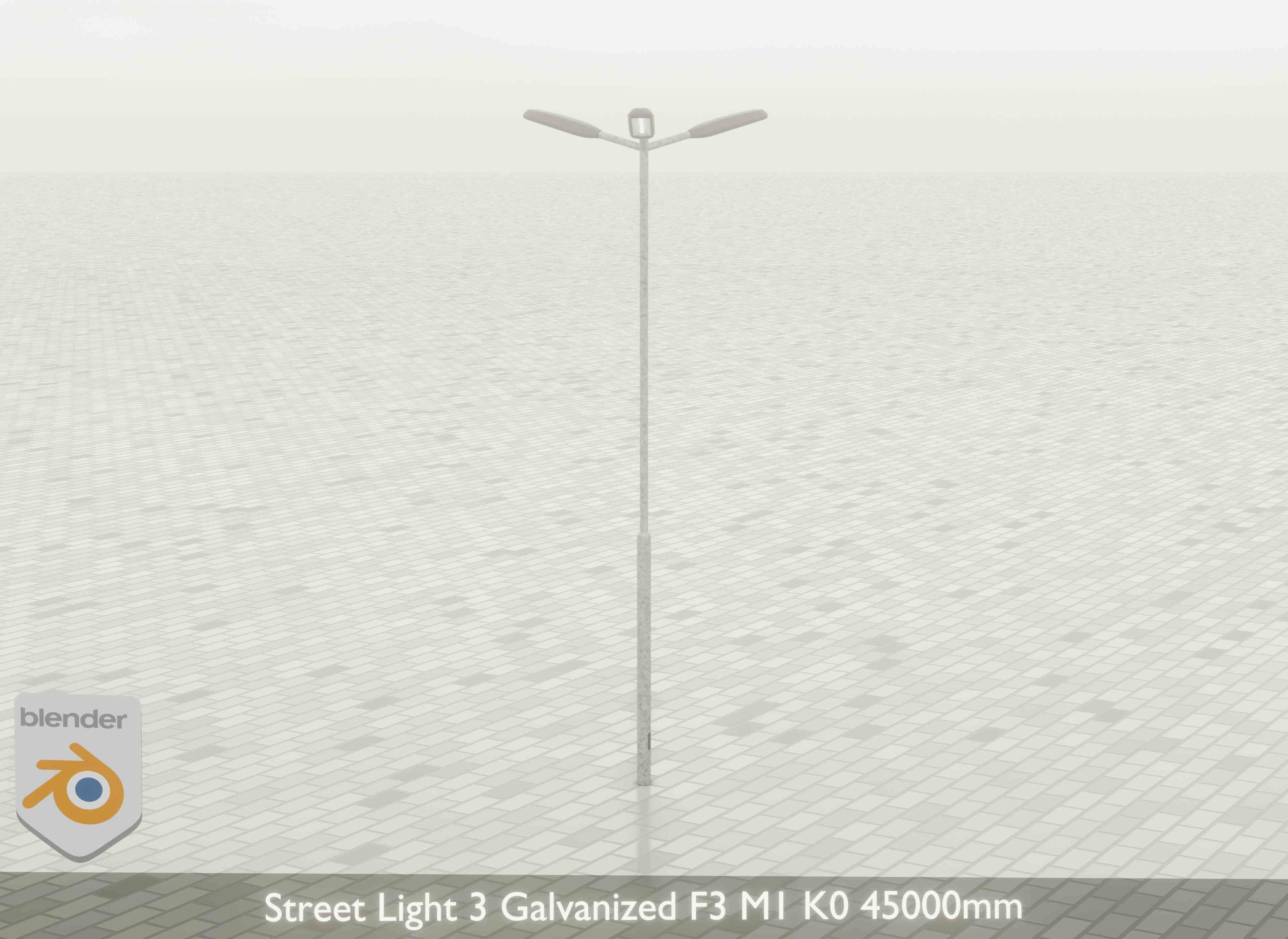 Street Light 3 Galvanized F3 M1 K0 4500 mm Low-poly 3D model_27
