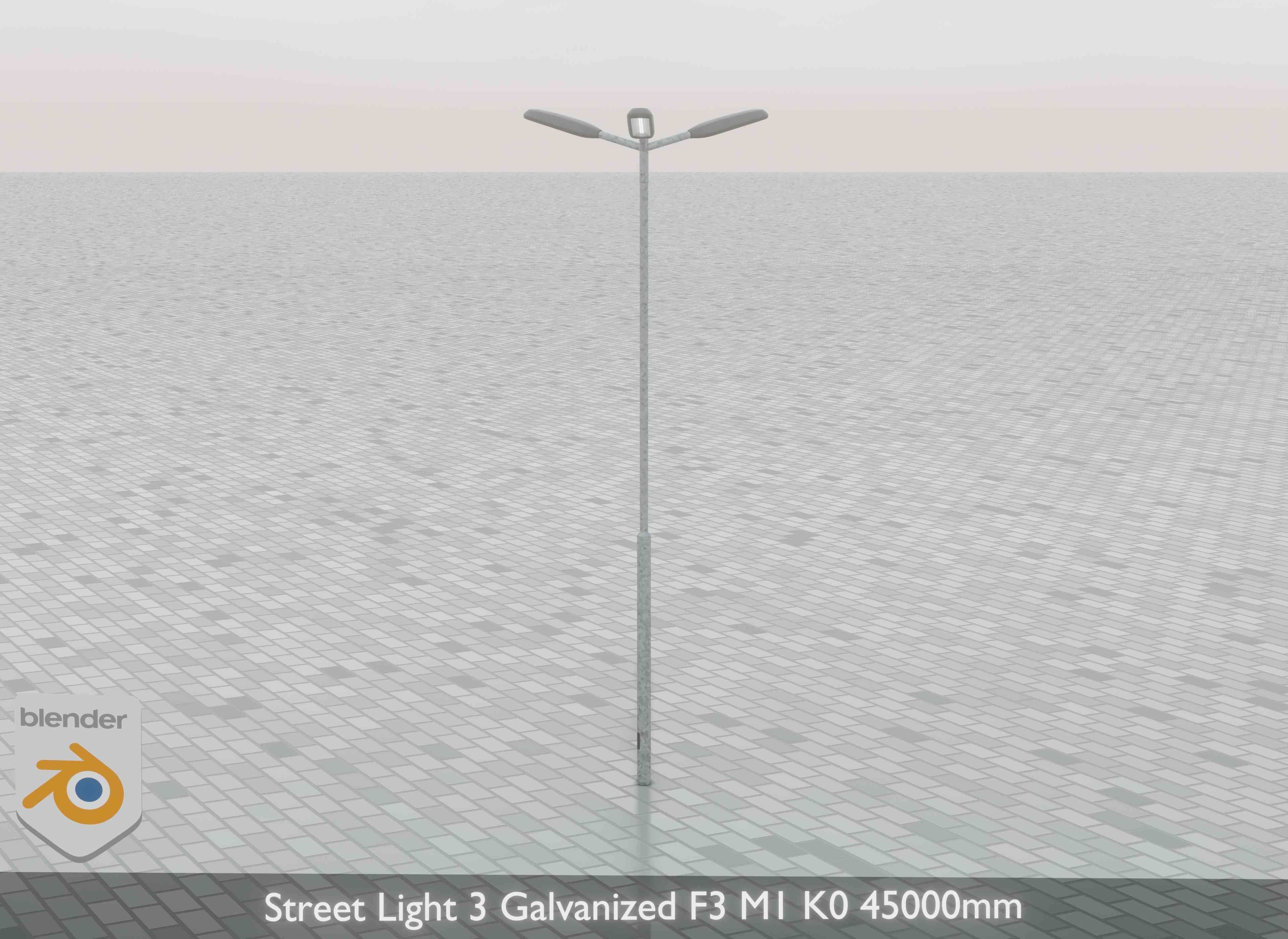 Street Light 3 Galvanized F3 M1 K0 4500 mm Low-poly 3D model_33