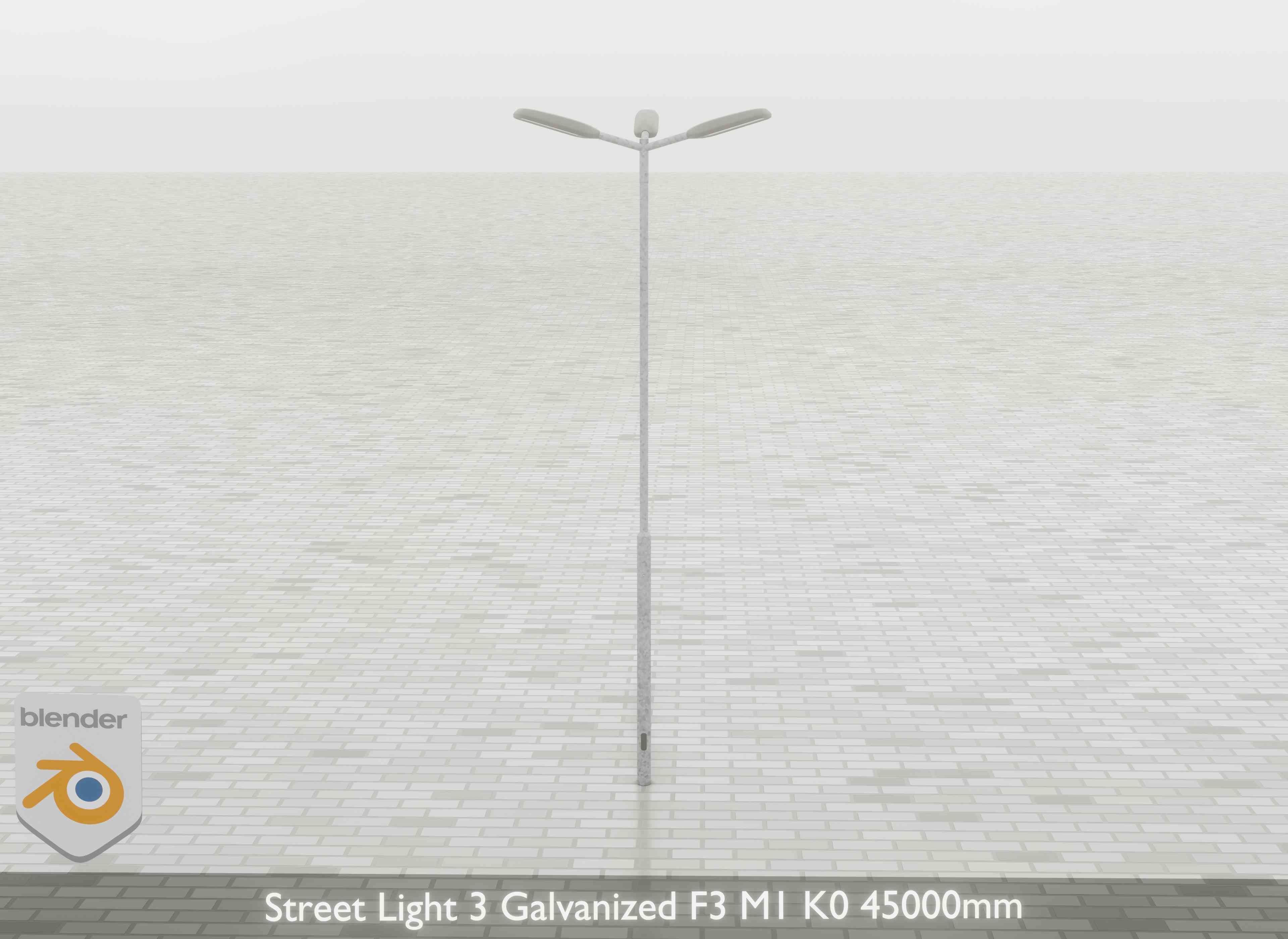 Street Light 3 Galvanized F3 M1 K0 4500 mm Low-poly 3D model_30