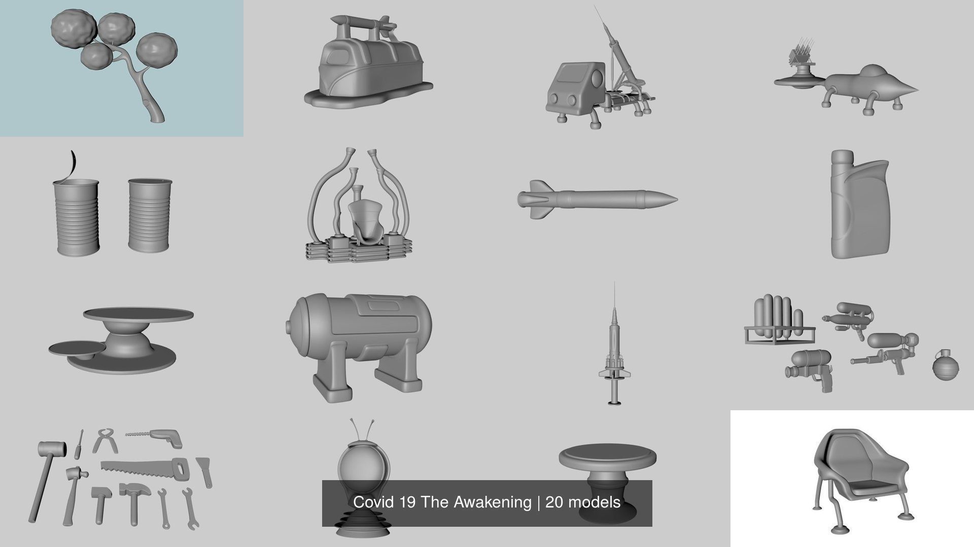 Covid 19 The Awakening 3D Model Collection_2