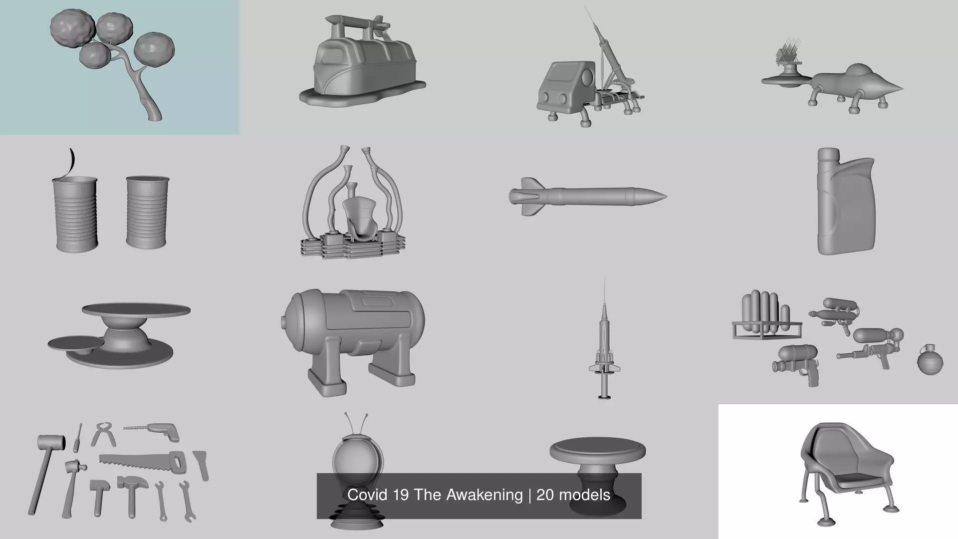Covid 19 The Awakening 3D Model Collection_0