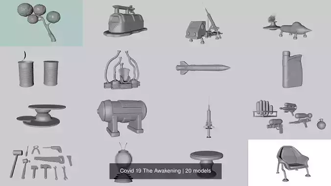 Covid 19 The Awakening 3D Model Collection