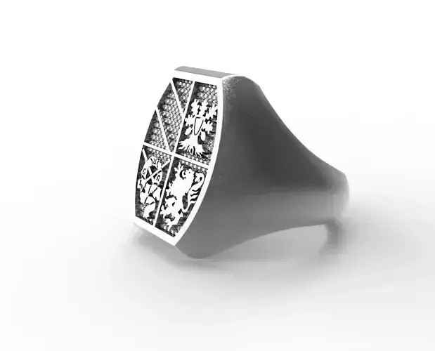 Signet School Ring 3D Printable Model