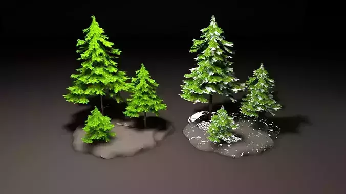Low Poly Pine Tree Low-poly 3D model