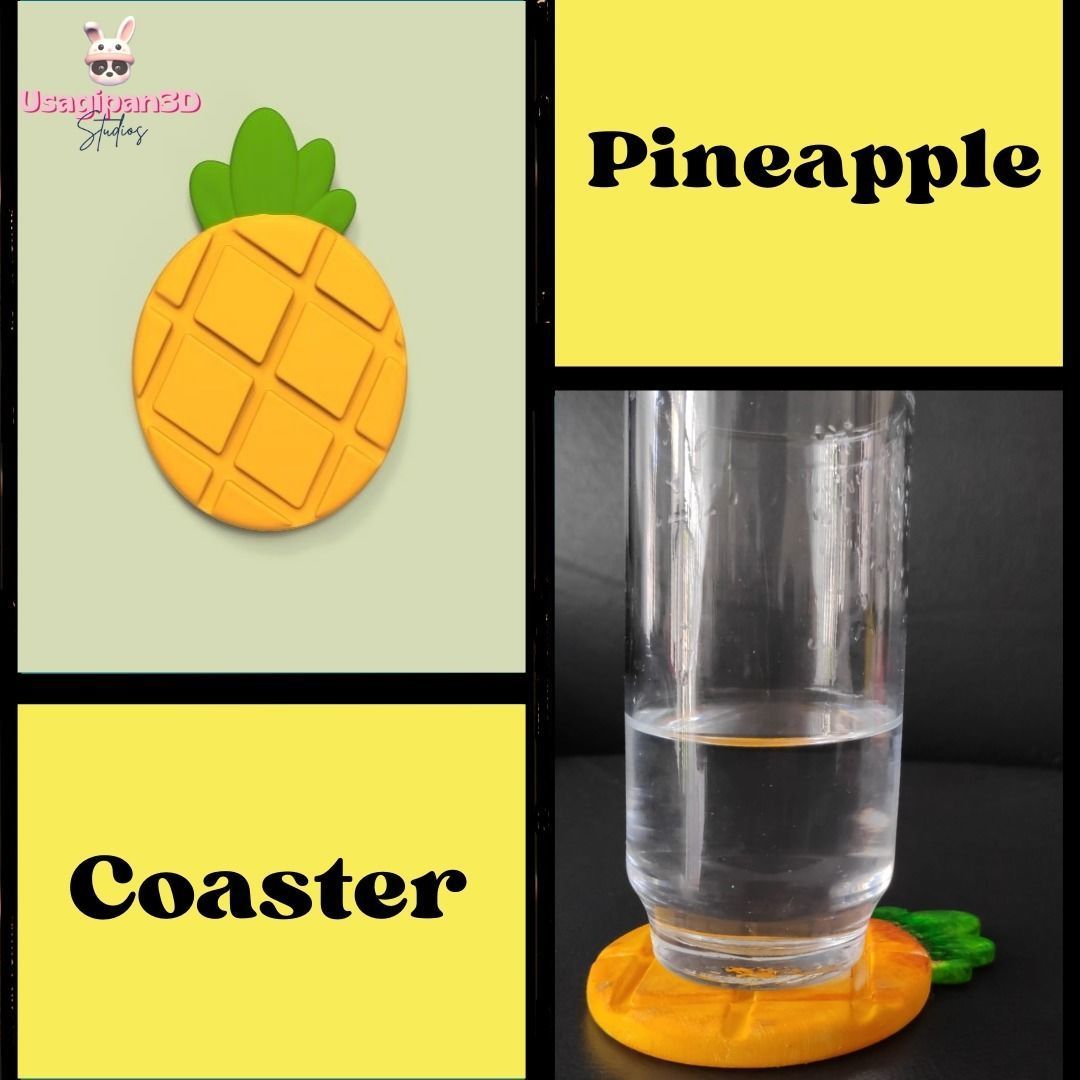 Pineapple Coaster 3D print model_0