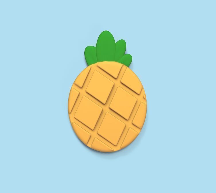 Pineapple Coaster 3D print model_1