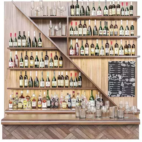 Ethnic bar with alcohol 3D model