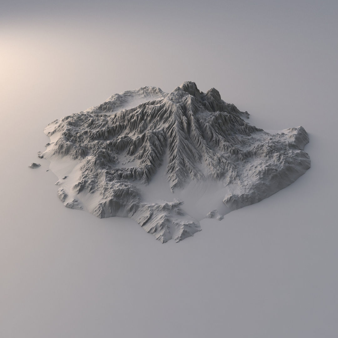 Tropical Island Terrain 7 Low-poly 3D model_9