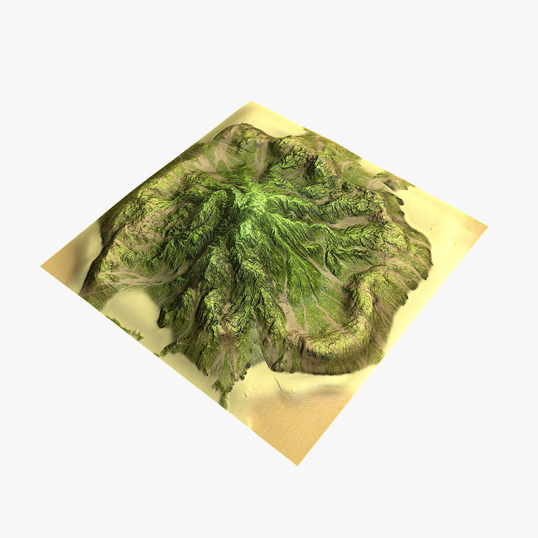 Tropical Island Terrain 7 Low-poly 3D model_4