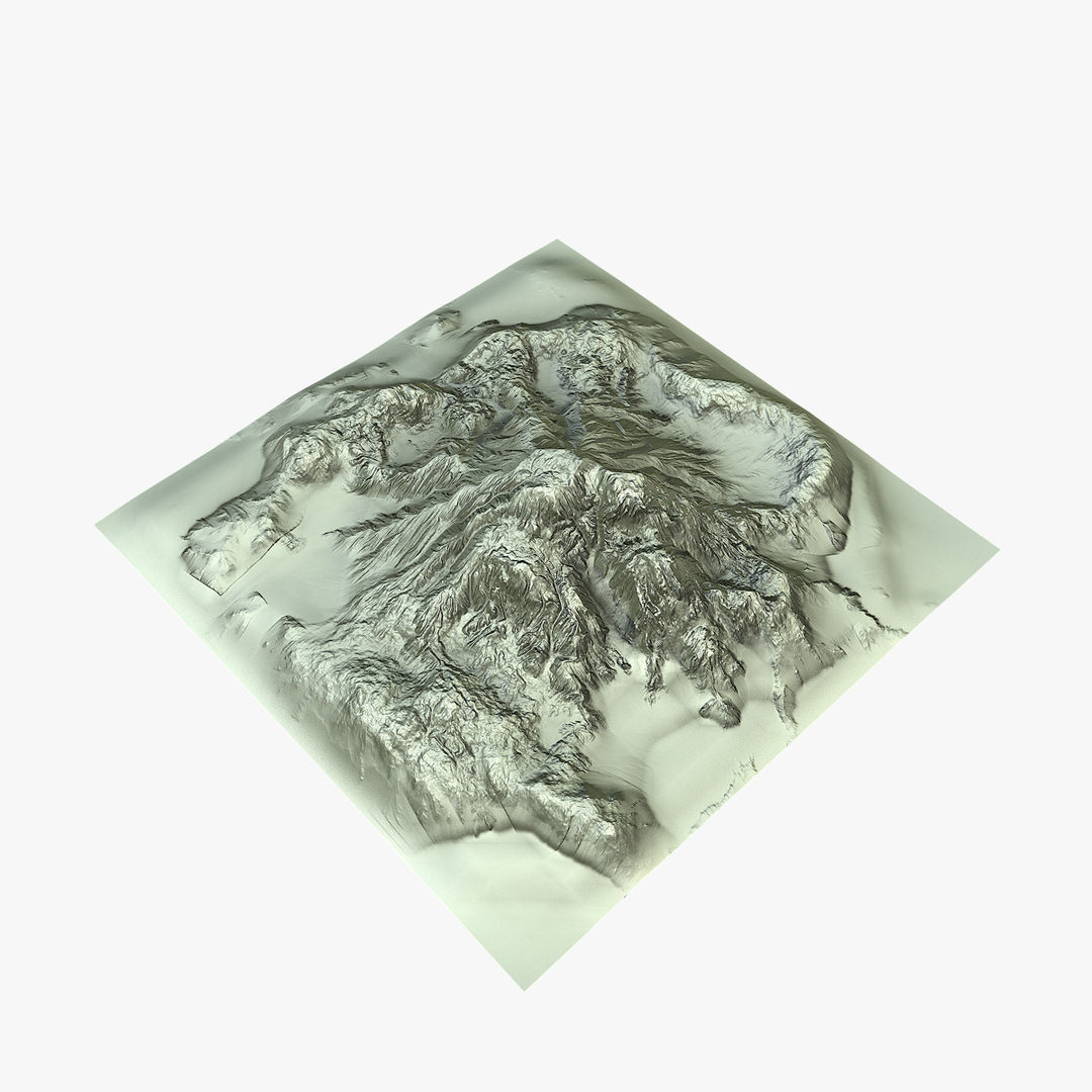 Tropical Island Terrain 7 Low-poly 3D model_10