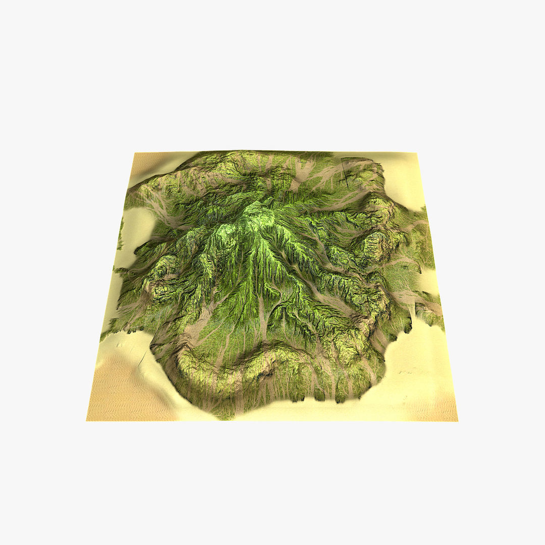 Tropical Island Terrain 7 Low-poly 3D model_6