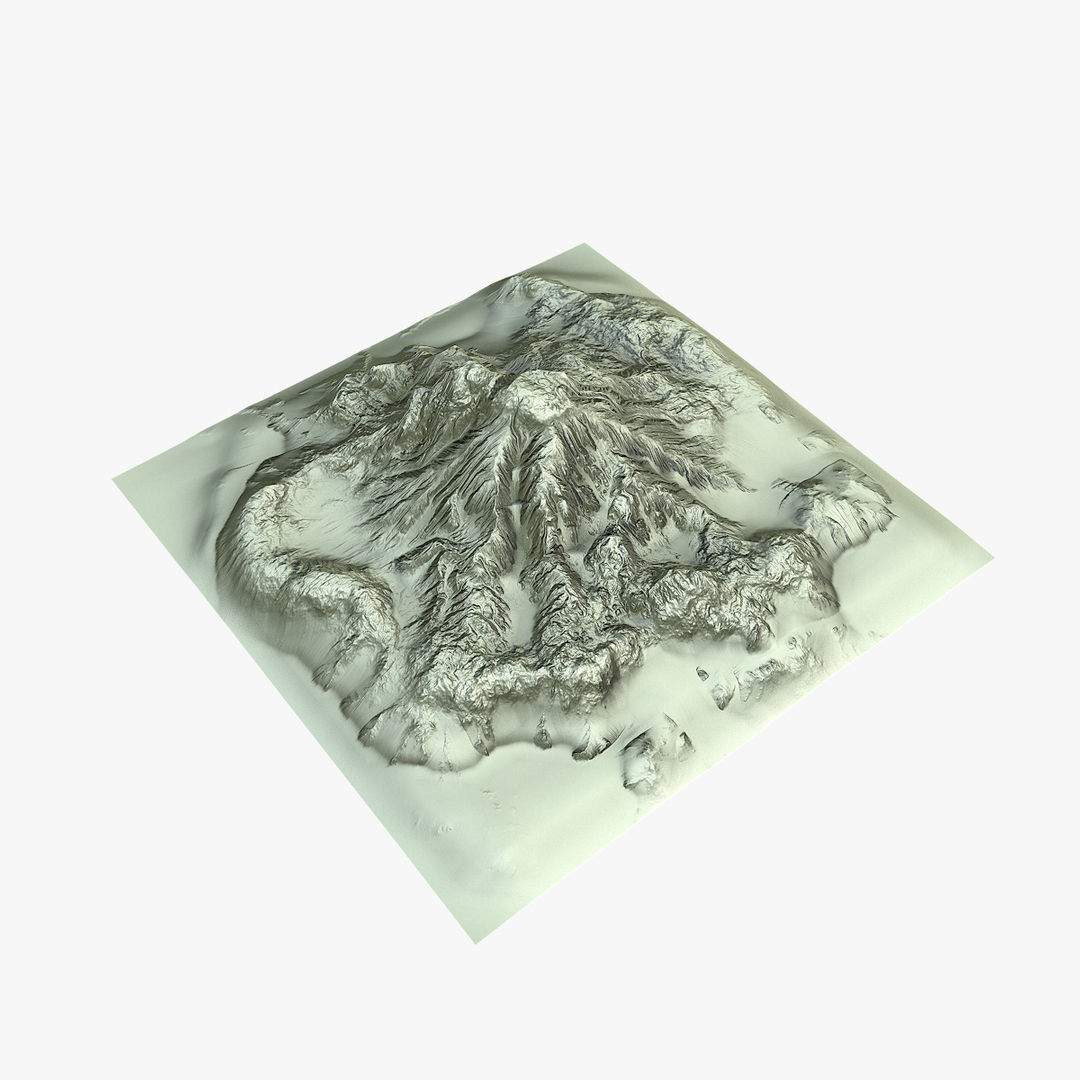 Tropical Island Terrain 7 Low-poly 3D model_11