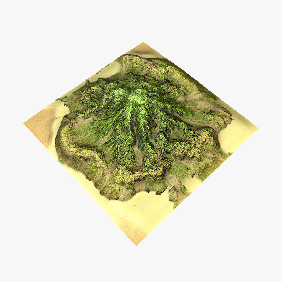 Tropical Island Terrain 7 Low-poly 3D model_5