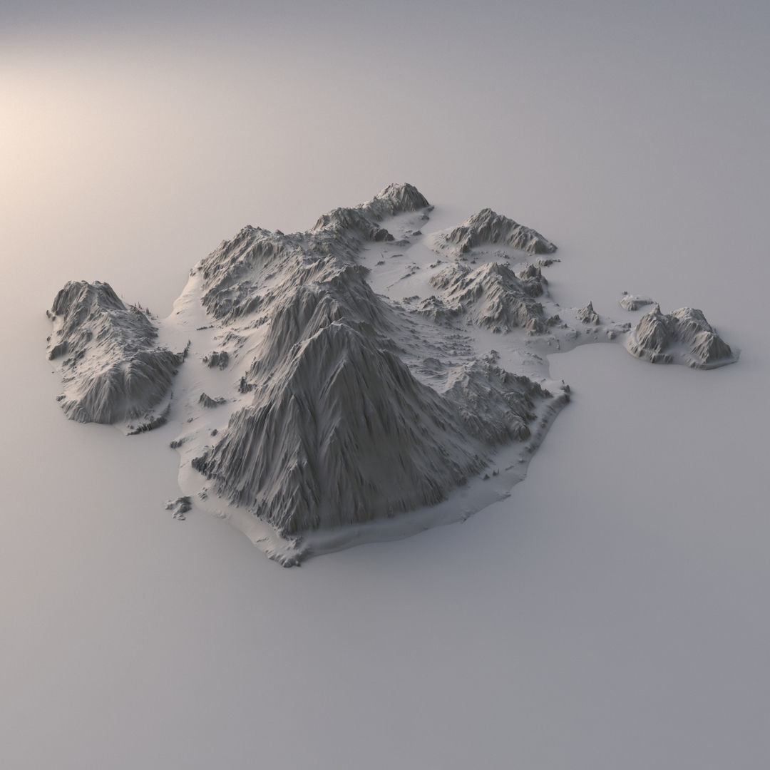 Tropical Island Terrain 9 Low-poly 3D model_5