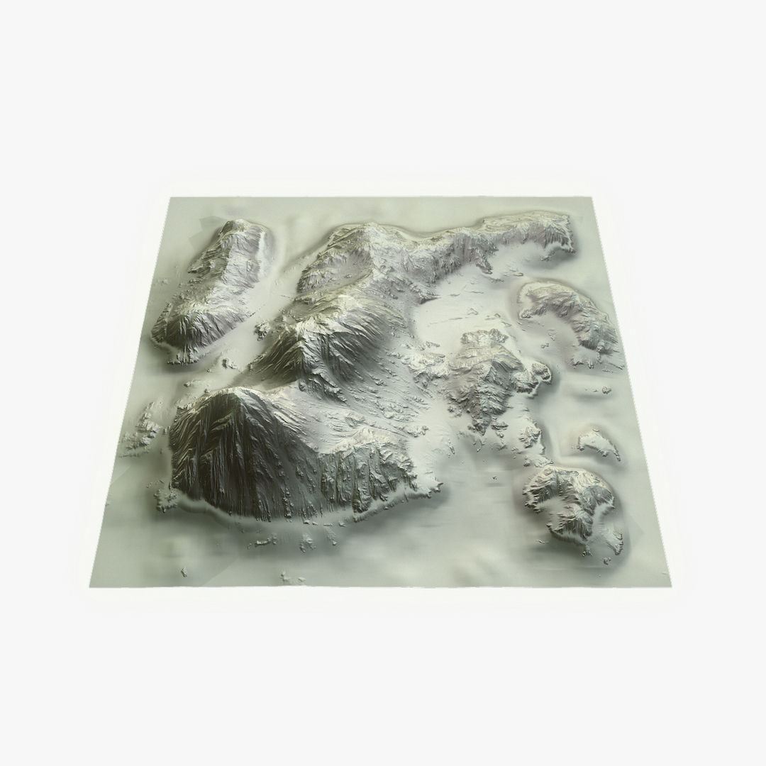 Tropical Island Terrain 9 Low-poly 3D model_12