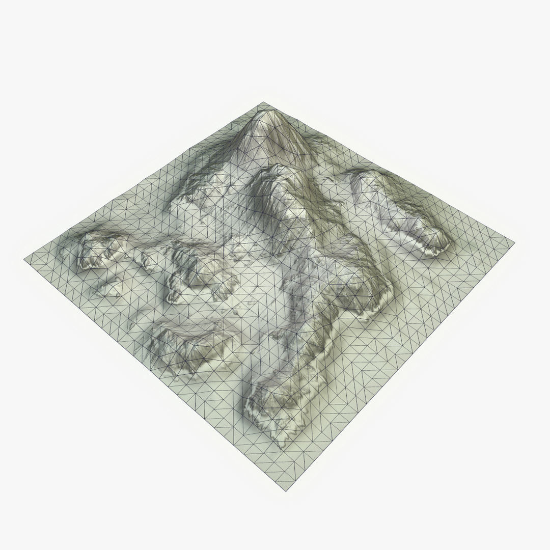 Tropical Island Terrain 9 Low-poly 3D model_16