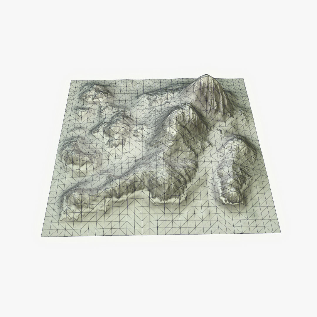 Tropical Island Terrain 9 Low-poly 3D model_15