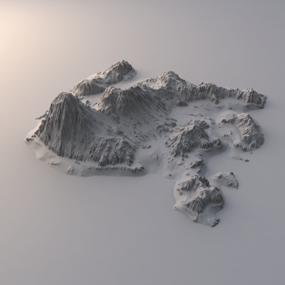 Tropical Island Terrain 9 Low-poly 3D model_4