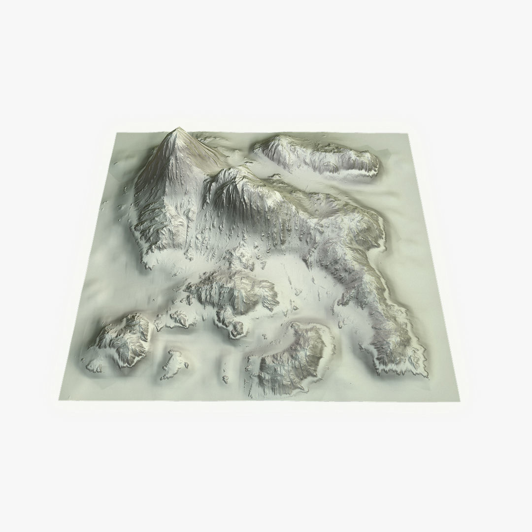 Tropical Island Terrain 9 Low-poly 3D model_13