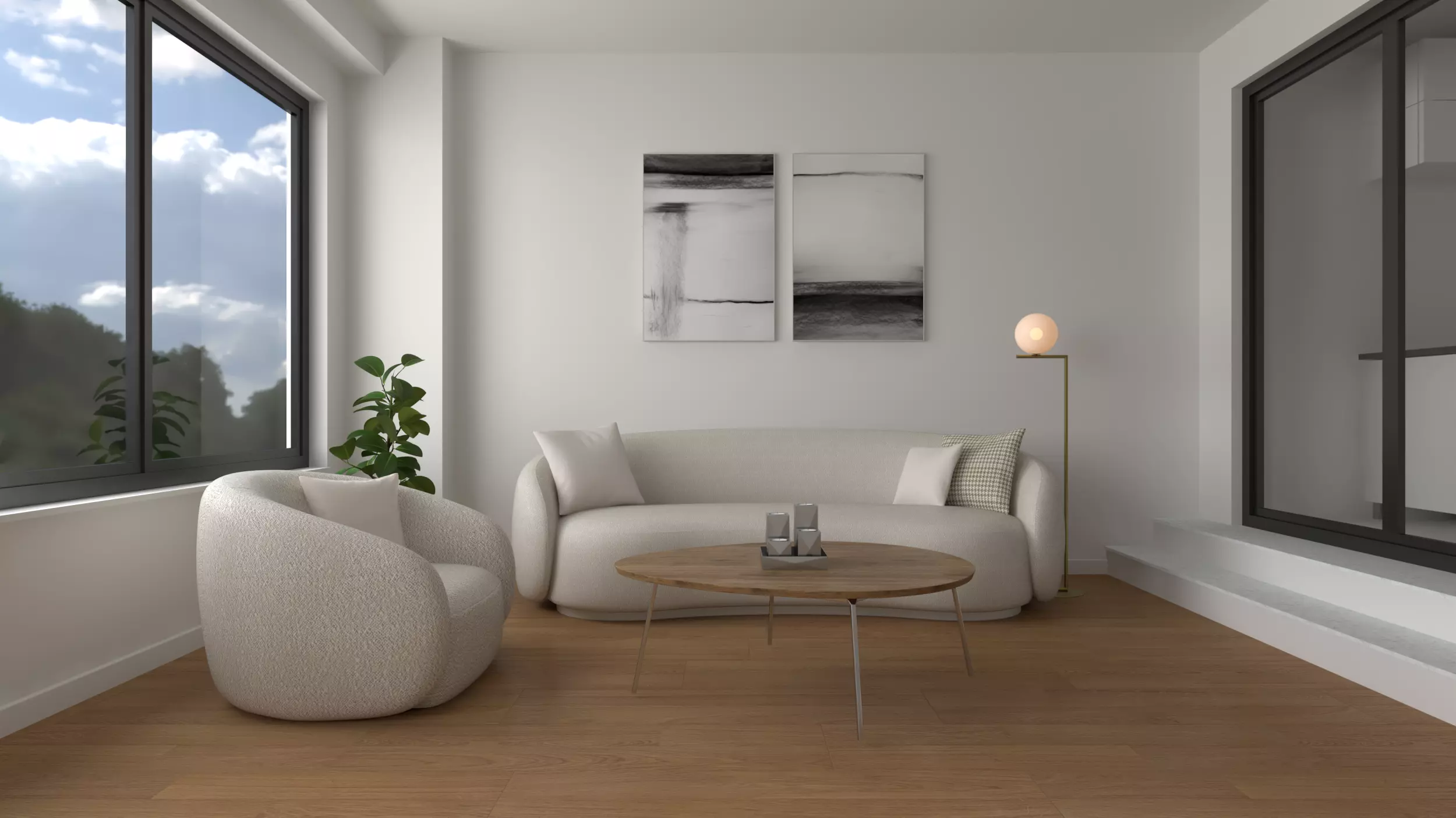 Minimalist Room 3D model_0