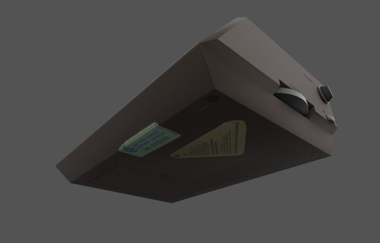 Electronic Alarm Clock Radio Vintage Low-poly 3D model_5