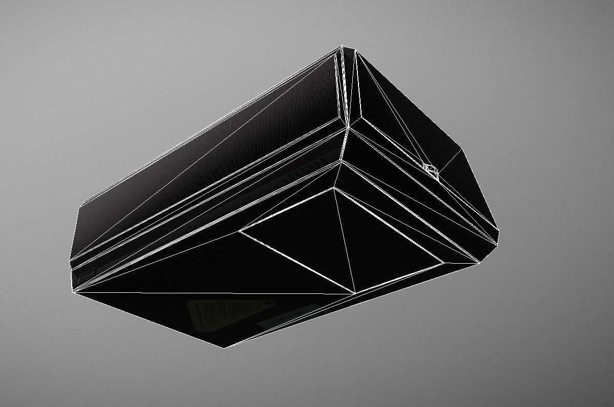 Electronic Alarm Clock Radio Vintage Low-poly 3D model_8
