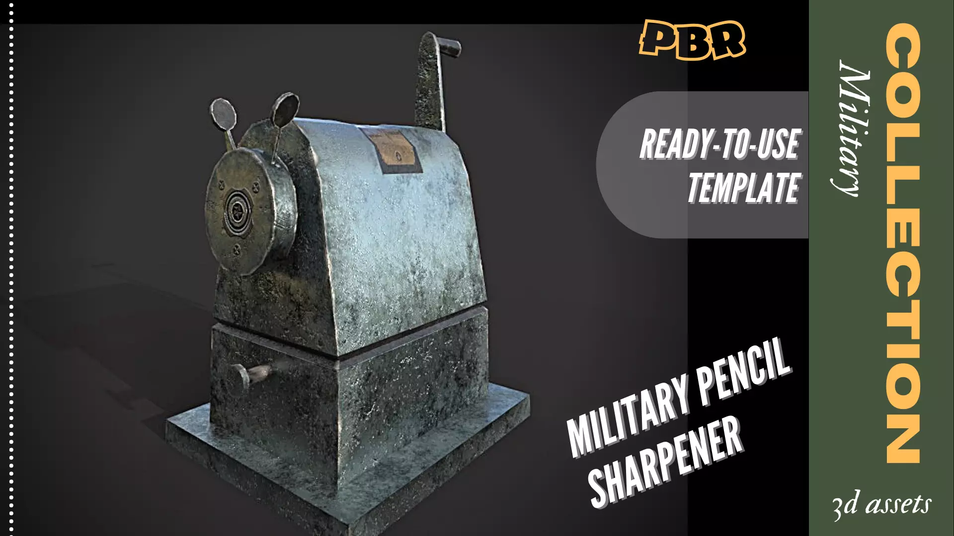 Military pencil sharpener 3D Low-poly Low-poly 3D model