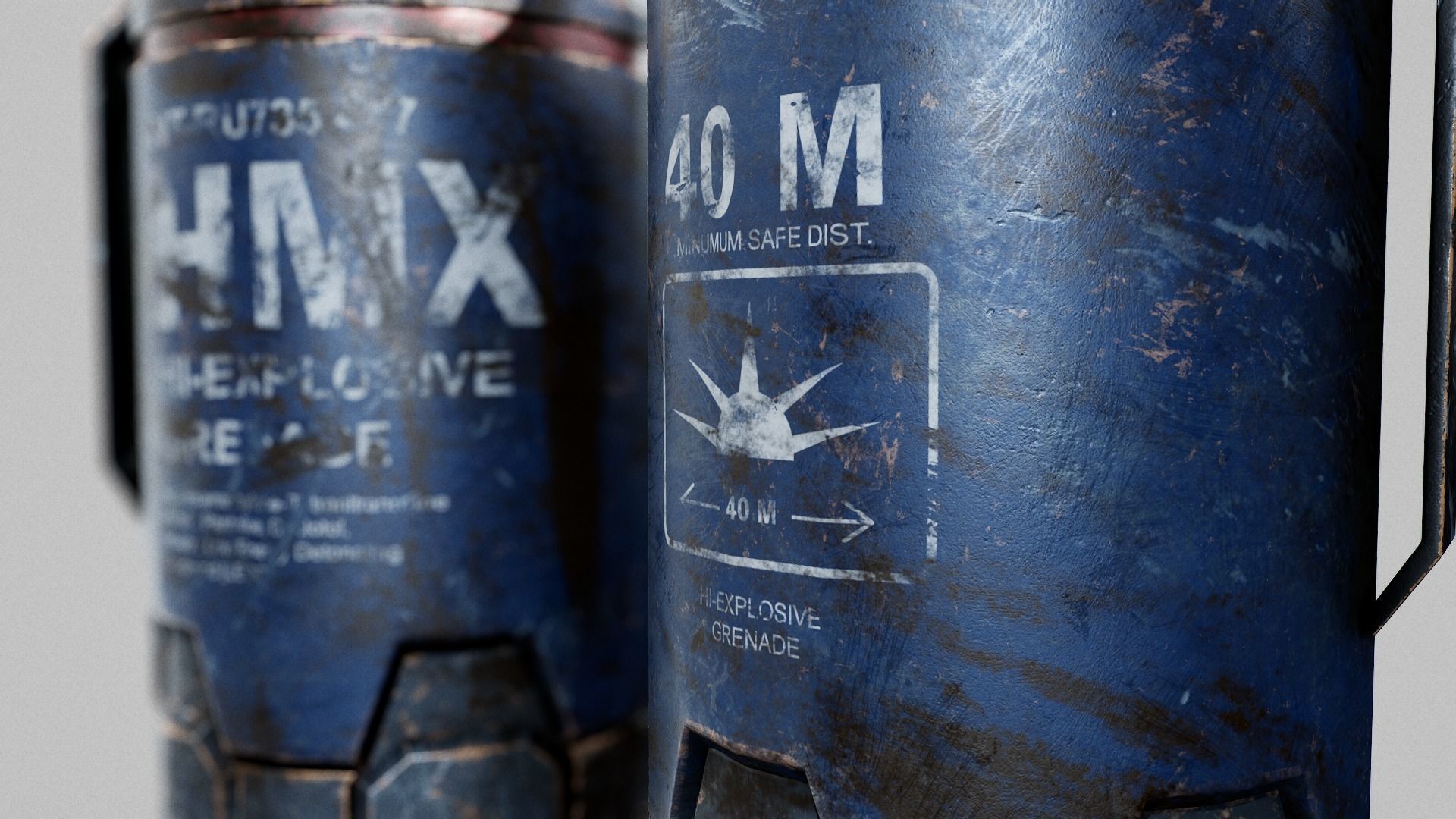 Sci-Fi Grenade Low-poly HMX Low-poly 3D model_4