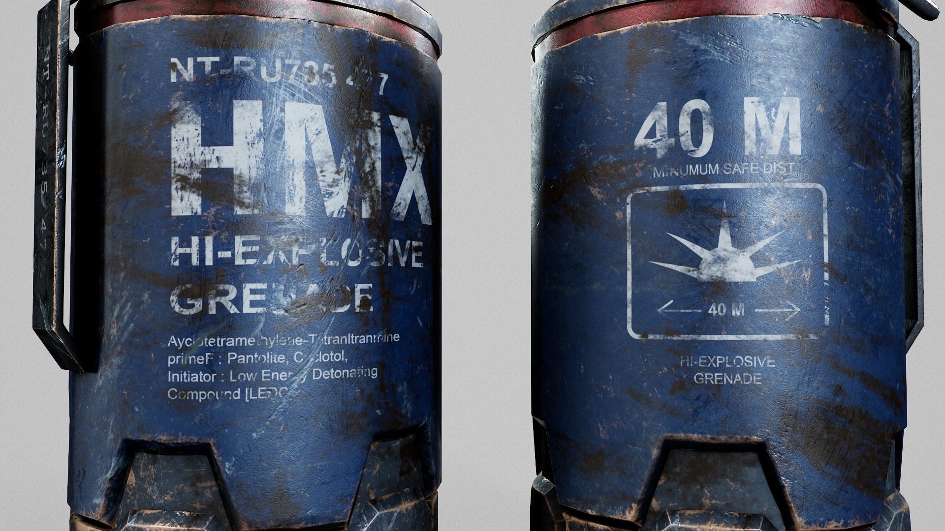 Sci-Fi Grenade Low-poly HMX Low-poly 3D model_3