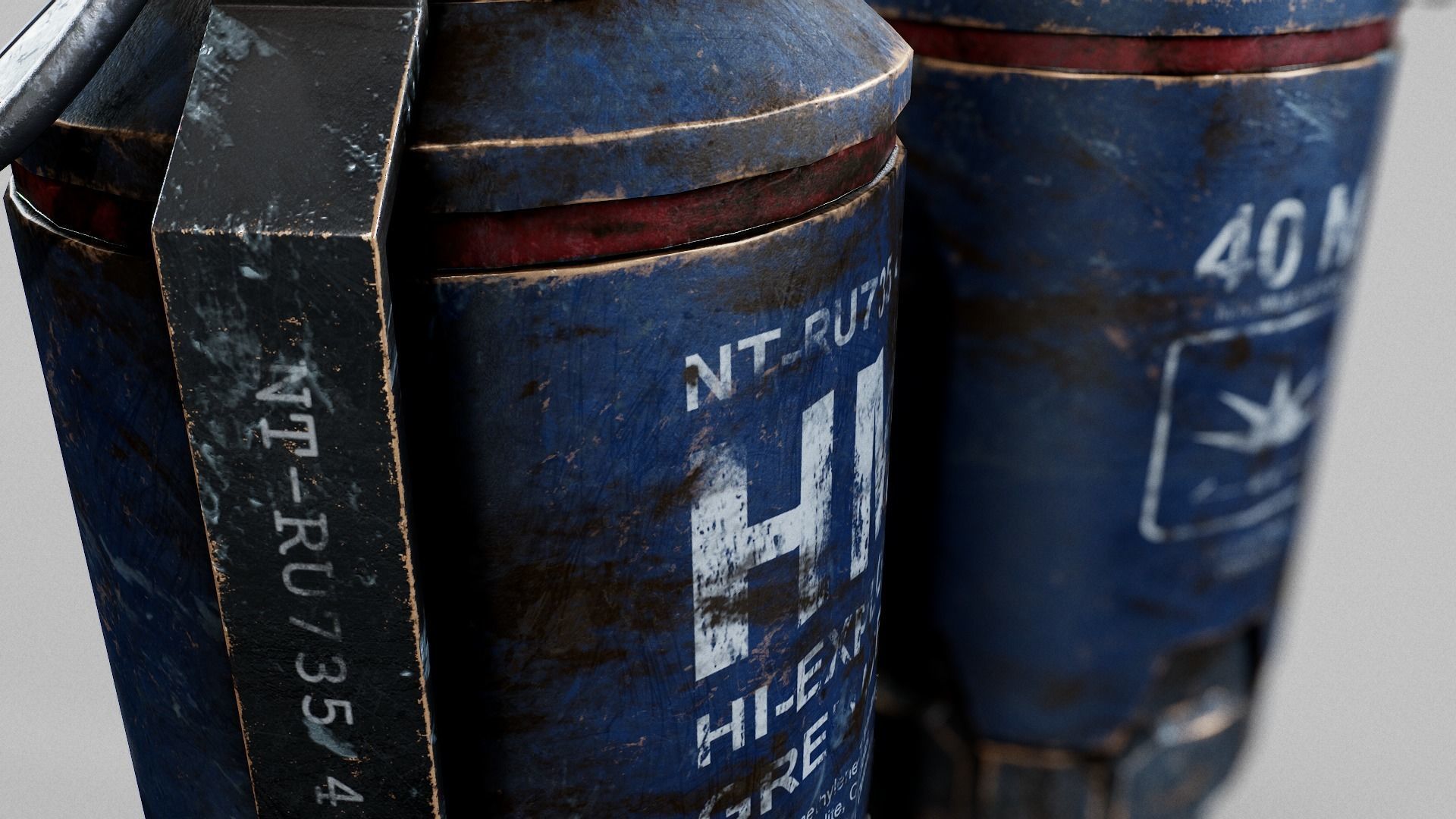 Sci-Fi Grenade Low-poly HMX Low-poly 3D model_5