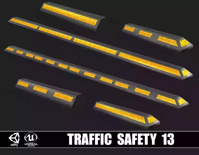 Traffic Safety 13 Low-poly 3D model