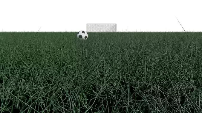 Realistic 3D Football Stadium Model with Ball and Flags for Sale